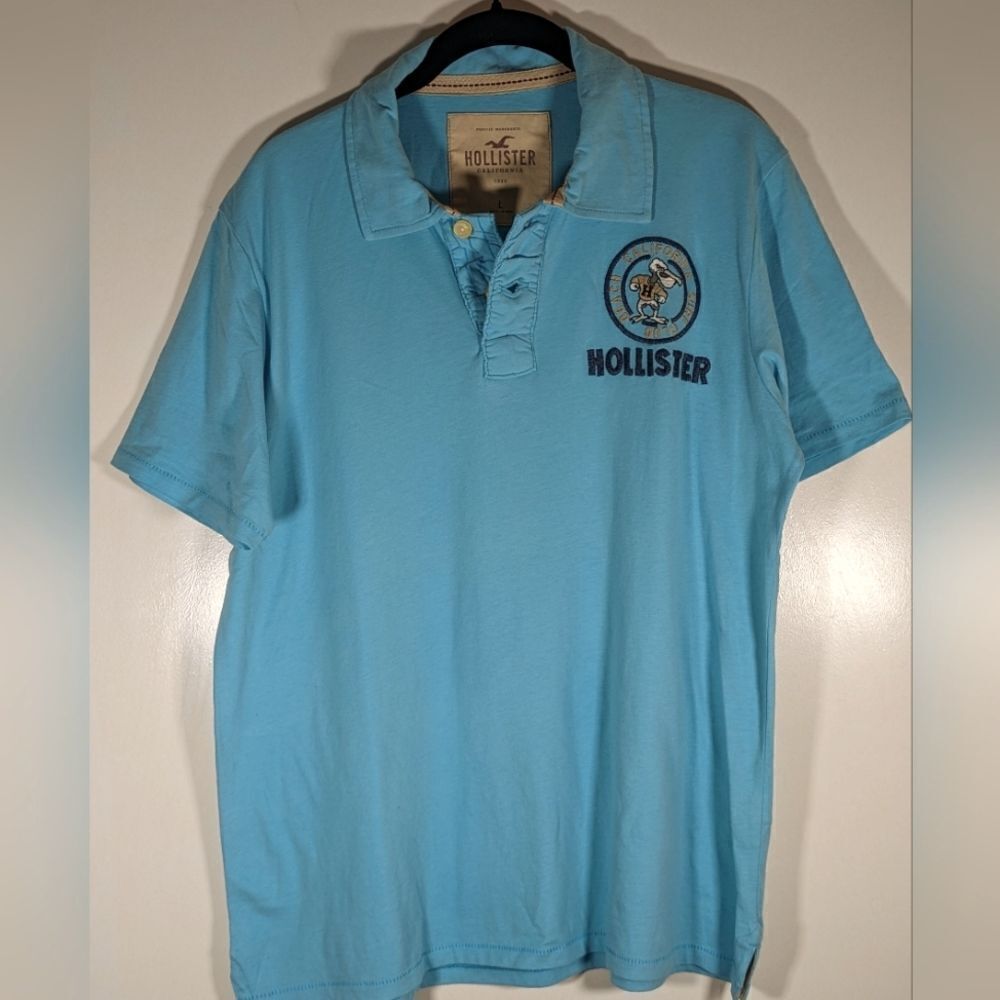 Hollister Men's California Beach Surf Club Pelican Polo Short Sleeve Size Large